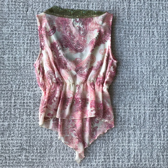 XOXO Boho V-Neck Paisley Top, Small - Picture 2 of 2